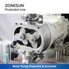 ZONESUN Riempitrice automatica per pasta Linea di produzione Gel Jam Etichettatrice per tappatura di bottiglie rotonde Pompa a rotore Servomotore ZS-RPCL1