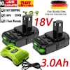 3AH för Ryobi 18V ersättningsbatteri litiumbatteri för Ryobi 18-volt Ett trådlöst verktyg RB18L25 P107 P108 P109 P102 P103