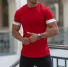 Heren T-shirt Nieuwe Summer Leisure Sports Fitness Fitness Heren Solid Color Moisture Absorptie en Sweat Wicking Round Neck T-Shirt