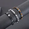 Bracciale con magnete magnetico elastico in ematite con filo di perline 6 mm Gioielli per la salute della terapia dell'occhio di tigre