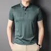 Polos masculinos mlshp verão sem costura de golfe masculino camisetas pólo de alta qualidade de manga curta cor machinha fina camisetas simples t-shirts 3xl 230316