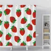 Cortinas de ducha linda fruta baño impermeable a prueba de moho con ganchos baño casero para