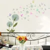 Décoration de motif de papillon de couleur de pissenlit d'autocollants de mur pour la chambre à coucher de salon