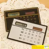 Piccola calcolatrice tascabile sottile Carta di cancelleria Calcolatrice portatile Mini calcolatrice palmare ultrasottile Energia solare