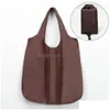 Shopping Bags Shop 1Pc Portable Reusable Bag Oxford Washed Solid Color Grocery Purse Foldable Waterproof Ripstop Shoder Handbag Drop Dhvrl