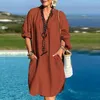 Abiti casual Donne Abito estivo oversize 2023 HARAJUKU traspirante in kaftan a maniche lunghe a manica lunga camicie ginocchiera boho