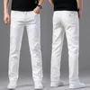 الجينز للرجال يمتد جينز الضيق أزياء عارضة ضئيلة النحافة سراويل سراويل بيضاء الذكور العلامة التجارية جينز الأعمال للرجال chinos 230316