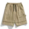 Shorts masculinos shorts masculinos de algodão casual trabalham calças de joelho na altura da cintura elástica shorts g230315