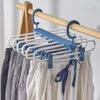 Hangers Racks Non-Slip Clothes Hanger Plastic Drying Rack Support Circle Clothespin Wardrobe Pants Trouser Clamp Coat For Balcony Bathroom 230316