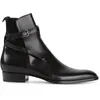 Svarta ankelstövlar för män Handgjorda ökenstövlar Buckle Strap Brown Round Toe Business Shoes For Men With Free Frakt