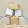 Hediye sargısı 20 adet/lot damgalama mektubu kare düğün şeker kutusu şenlikli malzemeler parıltılı küçük hediye ambalaj kağıdı kutu ribbonpearl 230316