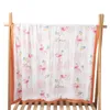 Quilts Kangobaby #My Soft Life# 4 Layers Thicker Bamboo Cotton Baby Swaddle Blanket born Muslin Wrap Infant Quilt Stroller Cover 230316