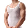 Débardeurs pour hommes maillot de corps Transparent chemise sans manches transparente maille respirant musculation Fitness gilet Sexy hommes Singlet