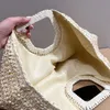 Designer Straw Bag Clutch Hobo Tote Bag Croissant Beach Bags Women Handbags Light Shop Handbag Lady Lafite Grass Hand Crochet Clip Totes Gold Hardware Large Capacity