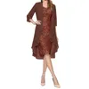 Robes décontractées surdimensionné femmes robes crochet fleur creux en mousseline de soie femmes vêtements irrégulier 2 pièces ensemble robe élégante Vesitdos Mujer Robe Femme 230316