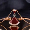 Jewelry custom 18K rose gold small skirt necklace needlework chalcedony white fritillaria inlaid diamond collarbone193x