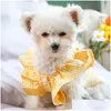 Dog Apparel Personalized Summer Dresses For Candy Color Cute Medium Small Cat Clothes Plaid Princess Puppy Pet Clothing 2 Colors Dro Dhpda