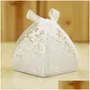 Gift Wrap 50100Pcs Laser Cut Flower Wedding Dragee Candy Box For Guest Favors And Gifts Deco Mariage Chocolate Drop Delivery Home Ga Dhwpw