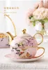 Bone China Teapot Set Porcelain English Afternoon Teacup and Pot Golden Handle Luxury Tea Set 2023 New Arrival Birthday Gift