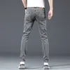 Jeans da uomo Fashion Brand Slim Jeans skinny blu grigio Uomo Business Casual Classic Cotton Trend Elastic Youth Pencil Denim Pantaloni 230316