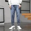 メンズジーンズTfetters Jeans Men Korean Street Style落下ゆっくりとミッドストレートパンツ韓国トレンドメンズジーンズブランド230316