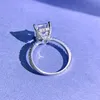 Anello di diamanti da laboratorio di lusso da 3 ct Anello in argento sterling 100% reale con fedi nuziali per feste per le donne Regalo di gioielli di fidanzamento da sposa