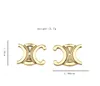 Or Argent 2 Couleur Simple Plaqué Or 18 Carats Marque De Luxe Designers Lettres Oreille Goujon 925 Argent Géométrique Femmes Cercle Cristal Strass Perle Boucle D'oreille Bijoux