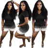 Survêtements pour femmes 6sets Summer Tie Dye 2 Piece Set Outfits Sexy V-cou T-shirt Shorts Costumes Femmes Survêtement Mode À Manches Courtes Sportswear