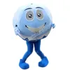 Super mignon bleu blanc boule mascotte Costumes thème animé mascotte dessin animé personnage Halloween carnaval fête Costume