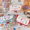 Portable grande capacité porte-crayon filles stylo sac Double couche école pochette Kawaii étudiant papeterie