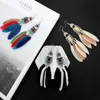 Dangle Earrings Chandelier China Fashion Women's Feather Multicolor Jewelry DIY手作りヴィンテージかぎ針編み