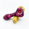 Joli Motif Pipes En Silicone Coloré Herb Tabac Oil Rigs Verre Multihole Filtre Cuillère Bol Pipes Innovant Fumer Cigarette Main Titulaire Tube DHL