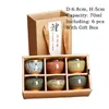 Tassen Untertassen Tenmoku Glasierte Keramik Teetasse 6er Set 70ml Verkostung Tee Wein Kaffeetasse Chinesisches Teegeschirr Haushaltstrinkgeschirr