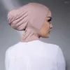 Ethnic Clothing Wholesale Soft Modal Inner Hijab Caps Muslim Stretch Turban Cap Islamic Elastic Underscarf Bonnet Hat Female Headband