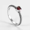 Anelli di zirconi di cristallo rosso cuore di design vintage per le donne Fede nuziale di fidanzamento Regalo di San Valentino Gioielli Boho Anelli Mujer