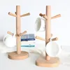 Hooks & Rails Cute Tree Shape Wooden Coffee Tea Cup Holder Practical Mug Drying Cups Storage Rack Drinkware Shelf Six Brackets