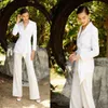 White Elegant Women Blazer Suits Tailored Lady Pants Sets Prom Formal Guest Wear For Wedding 2 Pieces