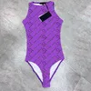 Mouwloze bodysuit zwemkleding vrouwen zwempak ontwerper badpak badpak letters print dames bikini badkleding