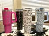 New With LOGO STOCK stanIey quencher 40oz tumbler Leopard Print stainless steel handle lid straw big capacity beer mug water bottle cup GG0512469S