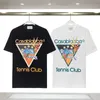 Diseñador Camiseta para hombre Camisetas de estilo de verano Bordado Casablanc Impresión de letras Camisetas sueltas Tendencia Manga corta Camisas casuales Tops Tamaño asiático S-XXL