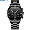 Avanadores de pulso crrju assistem masculino Top Display Analog Men Aço inoxidável Quartz Watch Masculino Montre Homme