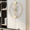 Horloges murales Horloge en métal moderne Silent Gold Grand décor à la maison Montres Accessoires de décoration pour salon Idées cadeaux