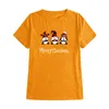 Женские футболки рождественская футболка для женщин смешная графическая футболка повседневная коробка рубашки с коротким рукавом