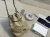 Luxury Women Bucket Bag Shoulder Bag Crossbody Handbag Drawstring Street Black/Gold Waterproof Fabric Chain Double Strap