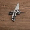 Coltello pieghevole Pocket Flipper 1 pezzo CPM-20CV Lama Stone Wash in fibra di carbonio con manico in lamiera di acciaio Coltelli EDC con cuscinetto a sfere con scatola al minuto