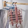 Hangers Racks Non-Slip Clothes Hanger Plastic Drying Rack Support Circle Clothespin Wardrobe Pants Trouser Clamp Coat For Balcony Bathroom 230316