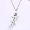 Naszyjnik łańcuchów dla kobiet srebrny 925 Sterling Heart Cross Cross Cross Cross Wiside Jewelry