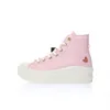 2023 Valentine Day Limited Casual Shoes Pink Star Love Brodery Play Platform Lace Up Ladies Board Shoes