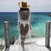 Casual Dresses Summer Women Sarong Lace Maxi Bikini Cover Up Pareo White Beach Dress Long Chiffon See Through Crochet Cardigan Robe de Plage W0315