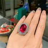 Vintage 15*20 mm laboratorium Ruby Diamond Biżuteria